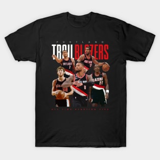 Portland Trail Blazers All Time Starting Five T-Shirt